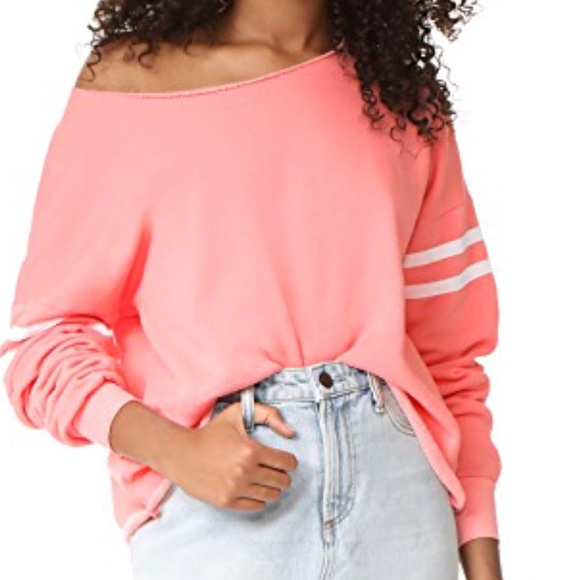 Wildfox Tops - Wildfox 5AM Varsity Stripe Sweatshirt